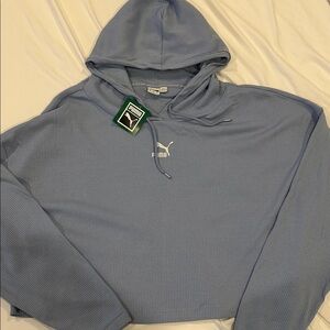 3/$40 NWT Puma Ribbed Blue Cropped Lightweight sweater size XL